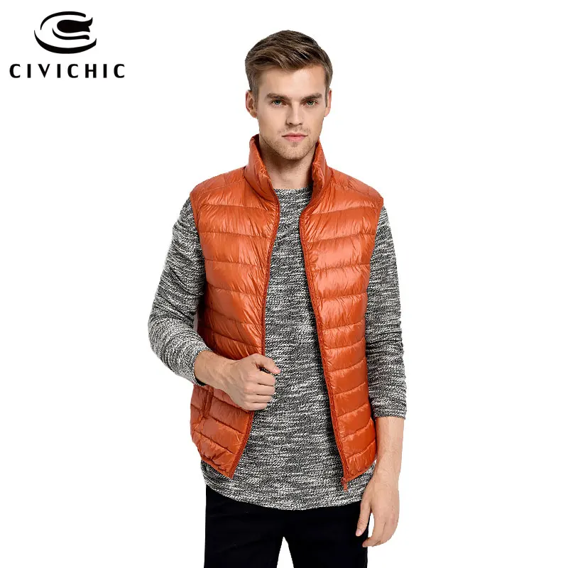CIVICHIC мужской модный жилет на пуху карамельного цвета осенне зимний тонкий теплый