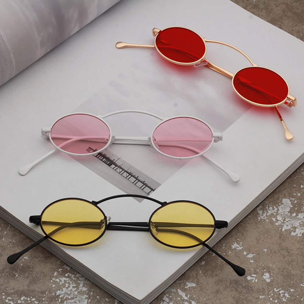 Круглые Солнцезащитные очки индивидуальная маленькая коробка Овальные женские