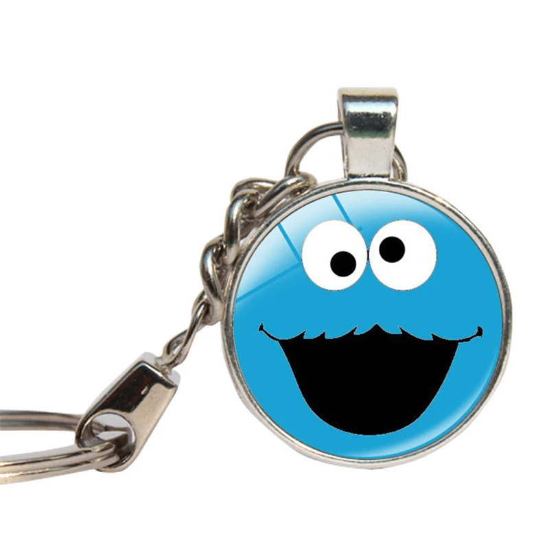 Улица Сезам печенье Монстер брелки стеклянный купол Элмо Детский подарок брелок