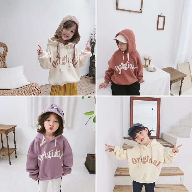 Детские пуловеры толстовка 2018 осень Новые детские с принтом букв свитер футболка для малыша на каждый день