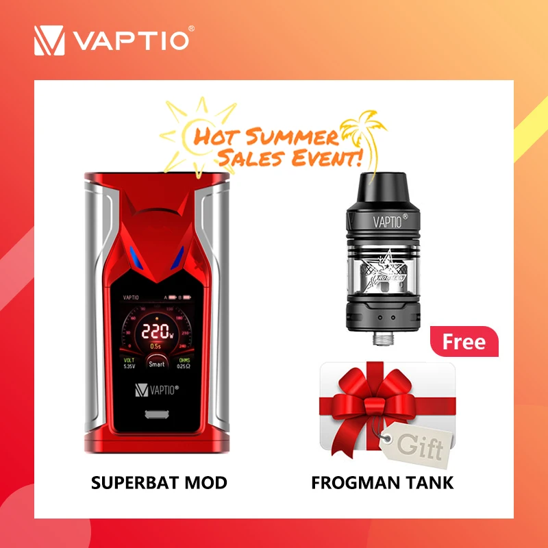 【Send tank】 электронная сигарета vape mod 220W Vaptio Super Bat Mod Dual 18650 с питанием от батареи