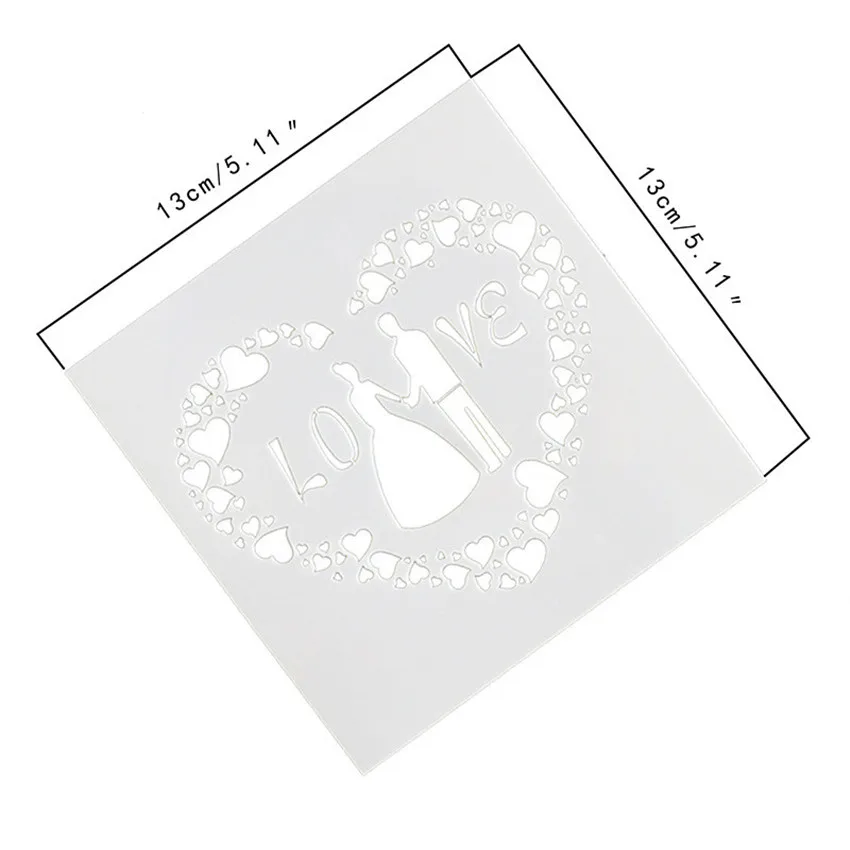 Wedding mold shield DIY cake scrapbook stencils hollow Embellishments printing lace ruler Valentine's Day