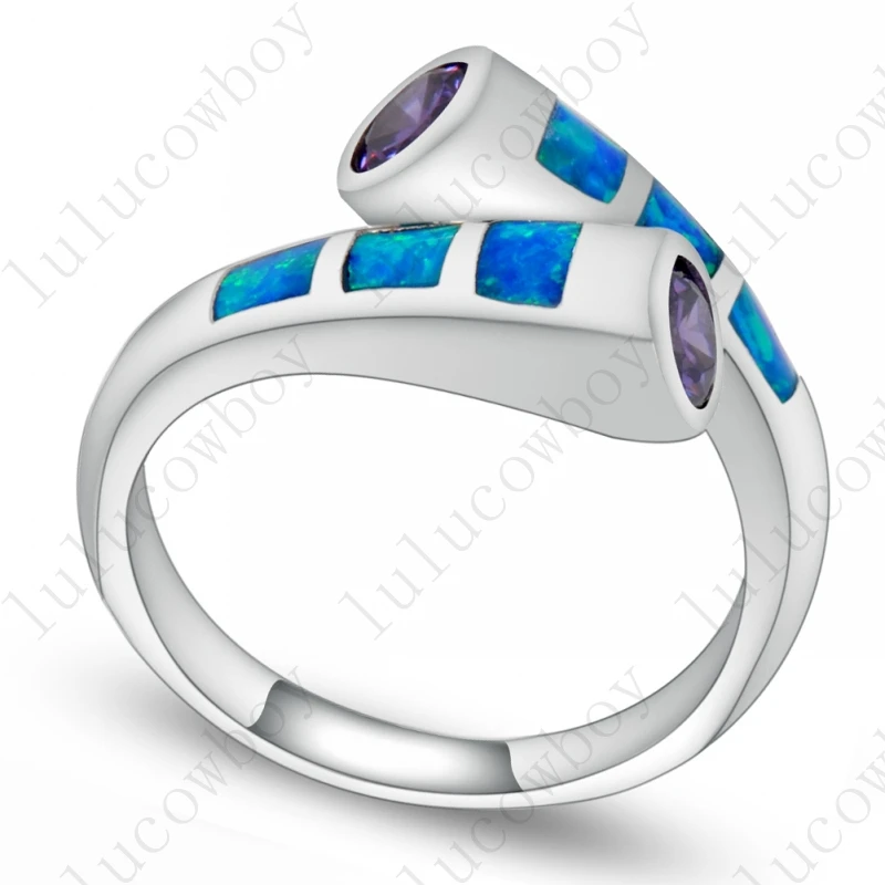 Женское кольцо из голубого опала с фианитом|engagement rings for women|engagement ringblue opal ring |