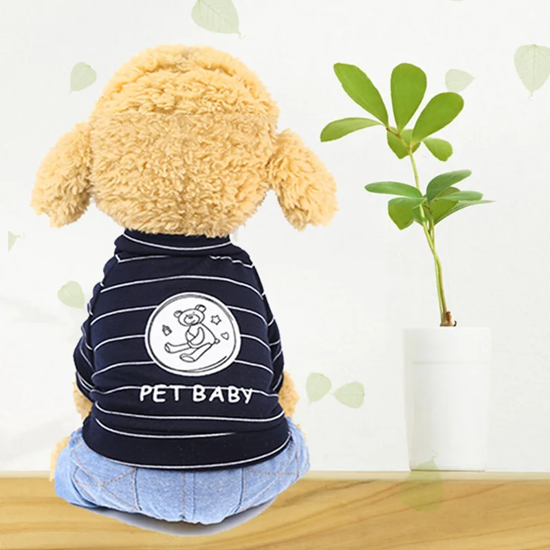 Navy Blue Одежда для собак кошек Милая одежда собака молочный шелк зимняя одежда для собак Мягкая одежда собаки маленькая Чихуахуа Одежда Warme Jas - Цвет: Navy Blue