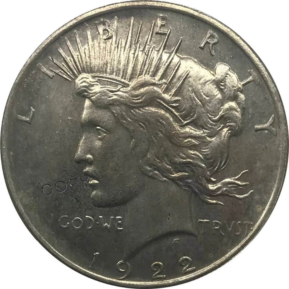 1872 США половина Dolla1922 1 долл. мира свободы Cupr предметы коллекционирования из