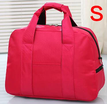 S rose red 3 размера нейлоновая Женская дорожная сумка, чемодан, Портативная сумка, женская сумка на плечо, дорожная сумка для женщин 17T - Цвет: S rose red