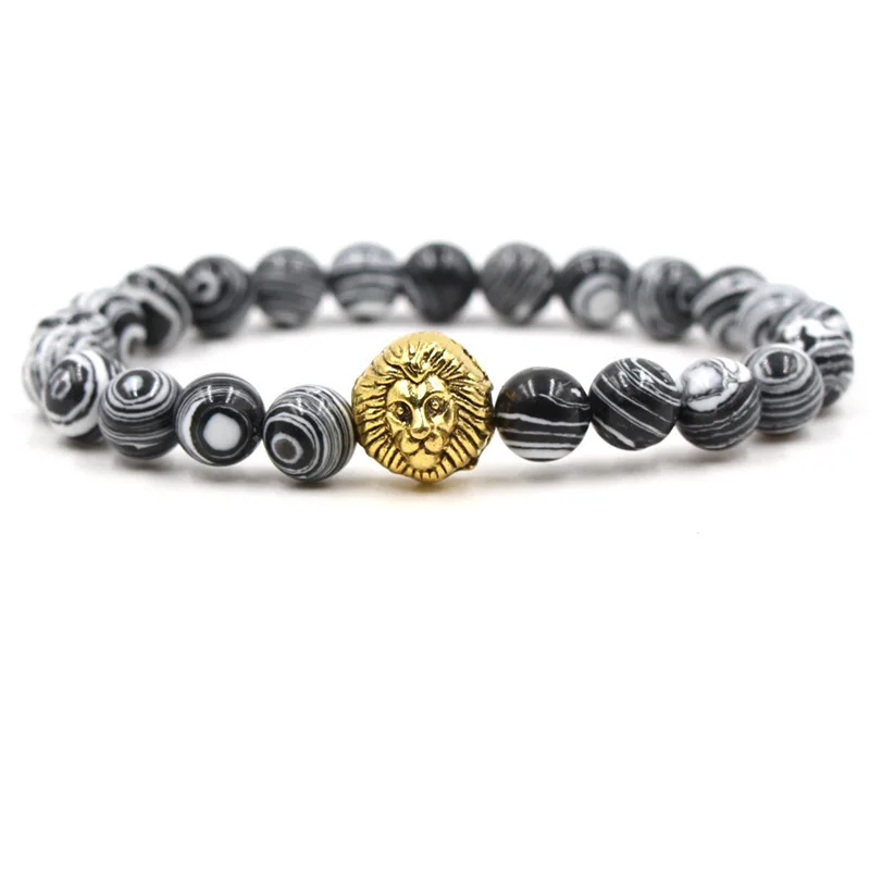 Большой эластичный браслет из Малахита с натуральным камнем для мужчин и женщин