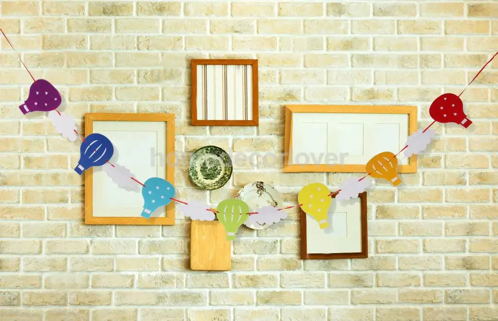 

7 Color Balloons 6 Clouds Pattern Felt Mobiles Adornment Home DIY Decoration Set