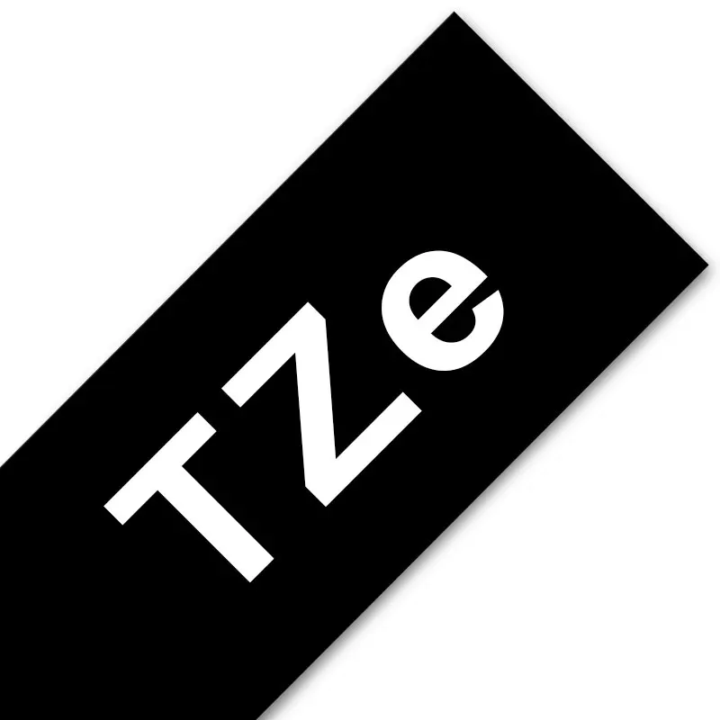 white on black TZe231 стандартная ламинированная пленка 12 мм x 8 м Совместимость для Brother P-touch TZe ленты черный на белом принтере ленты TZe-231 производитель этикеток - Цвет: white on black