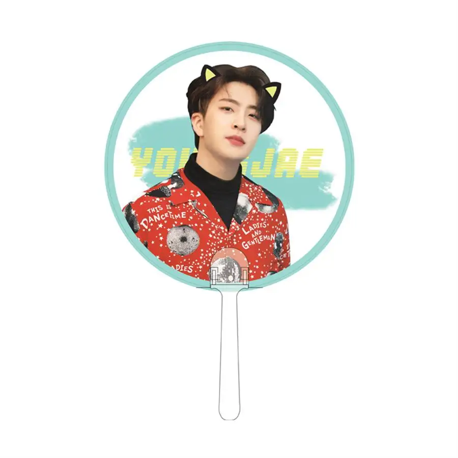Youngjae Kpop GOT7 глаза на вас мини портативный прозрачный ПВХ ручной держатель вентилятор Лето Mark Jackson Yugyeom подарок - Цвет: Youngjae