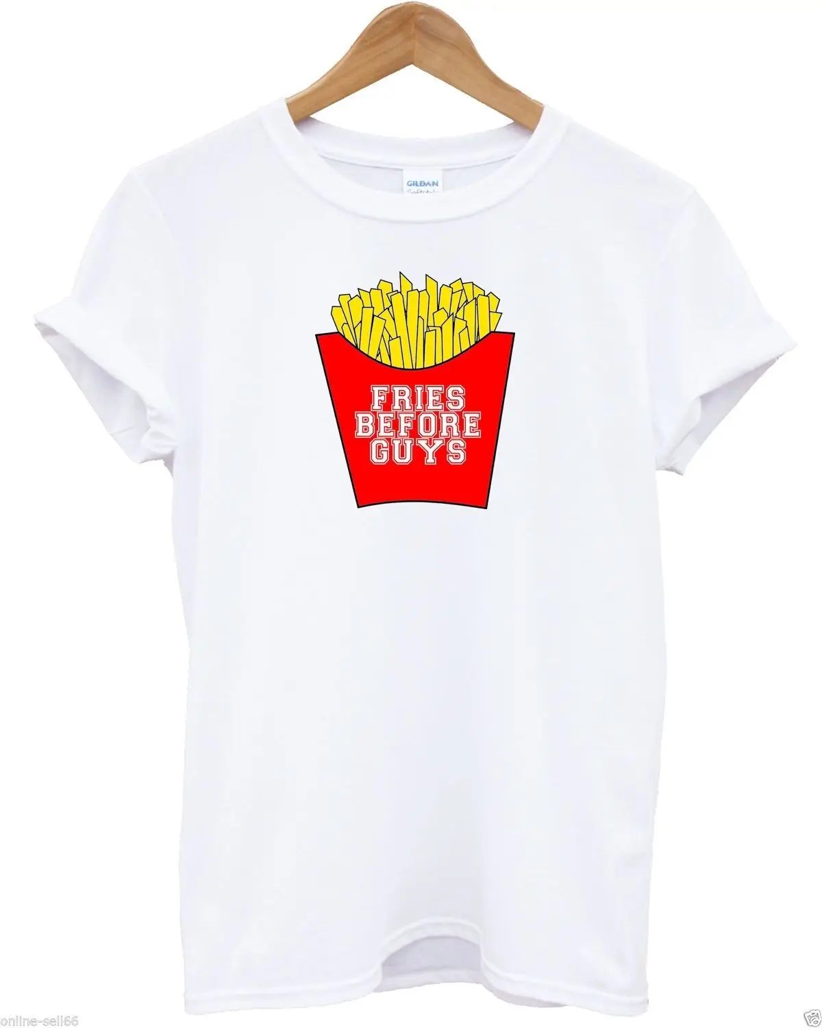 Надпись &quotFries Before Guys&quot футболка Забавный чипы для мальчиков мальчики девочки
