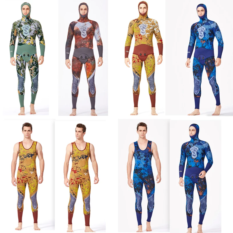 5 мм двухсекционный костюм для дайвинга с длинным рукавом всего тела теплый