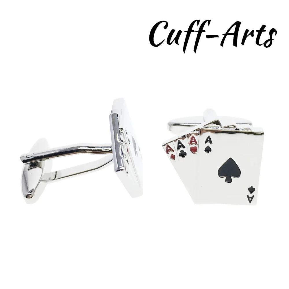 Запонки для Для мужчин 4 туза игральных запонки в виде карт мужской нарукавник