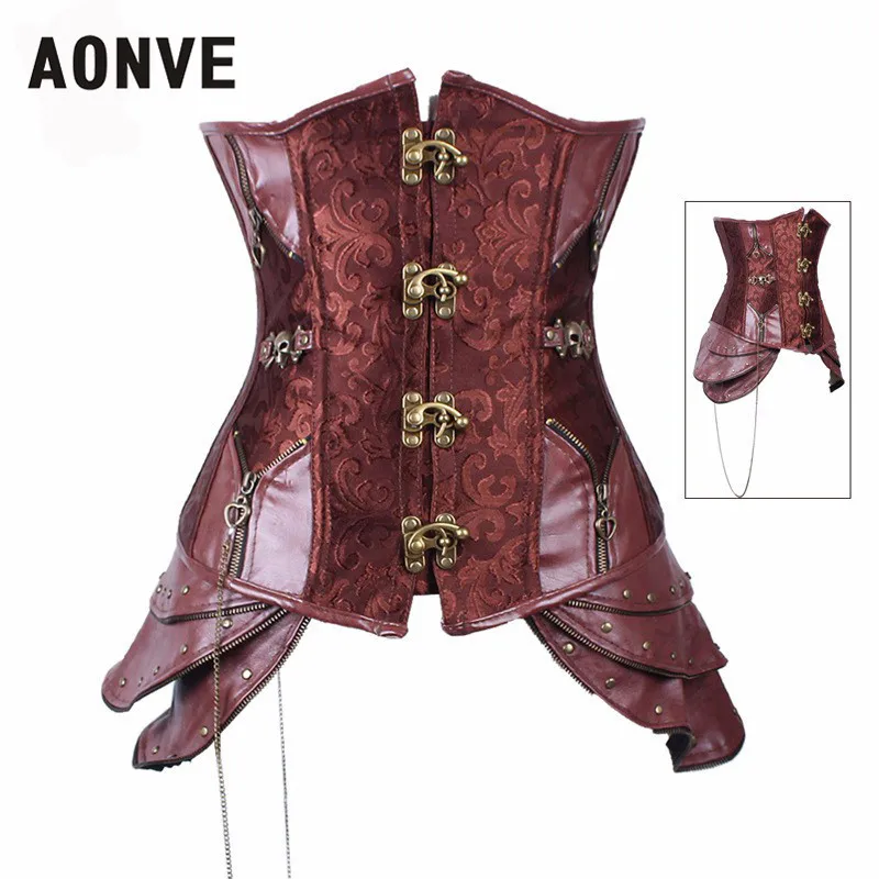 Корсет AONVE в стиле стимпанк соблазнительные корсеты под грудью и бюстье корсет из