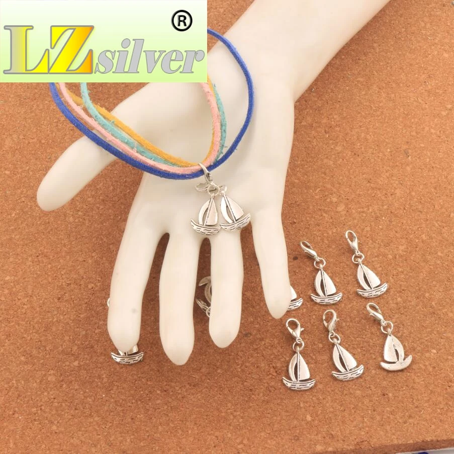 

Sailing Boat Clasp European Lobster Trigger Clip On Charm Beads 12.5x32mm 100PCS zinc alloy C006