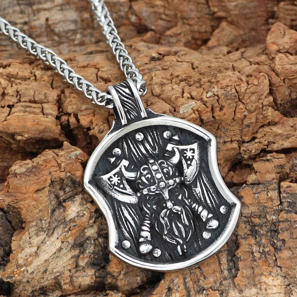 Скандинавский Викинг из нержавеющей стали odin щит топор worrior ожерелье с valknut