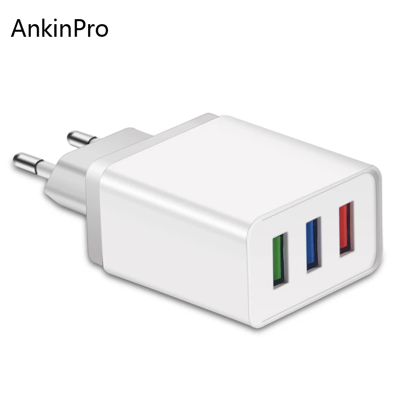 CinkeyPro 3 порта USB зарядное устройство для iPhone X 8 iPad samsung 5 В/3 А Быстрая зарядка