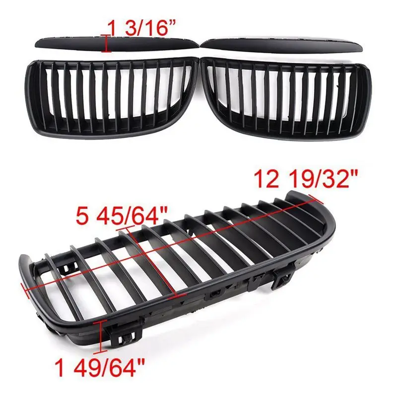 Black Front Kidney Grill Grilles For Bmw 05-08 Sedan Wagon E90 E91 320I-335I 4Dr | Автомобили и мотоциклы