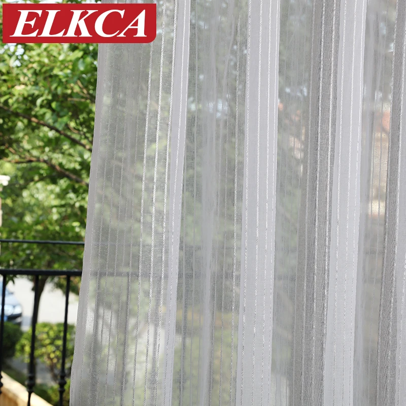 Белые полоски современные шторы для гостиной кружевные занавески окон кухни из