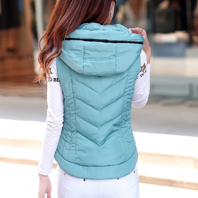 

Winter Hooded Vest Down Coat Jacket Thick Warm Slim Women Casaco Feminino Abrigos Mujer Wadded Parkas Outerwear Plus Size 7Q2218