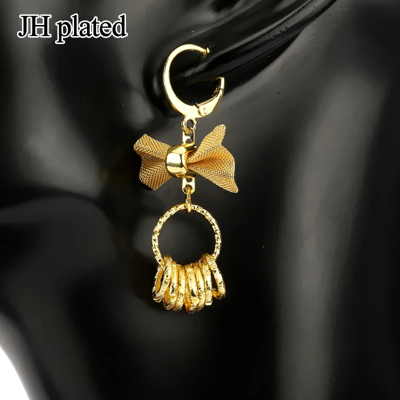JHplated Эфиопия серьги бант многокруглая круглая Золотая цветная для женщин модные