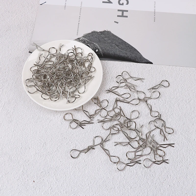 100pcs Scale 1/8 For HPI Himoto HSP RC Car Racing Shell wind tail partsStainless Steel Body Clips Pins | Игрушки и хобби