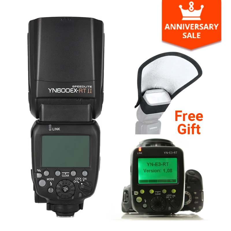 YONGNUO YN600EX RT II Auto ttl HSS Вспышка Speedlite + YN E3 контроллер для Canon 5D3 5D2 7D Mark 6D 70D 60D|flash