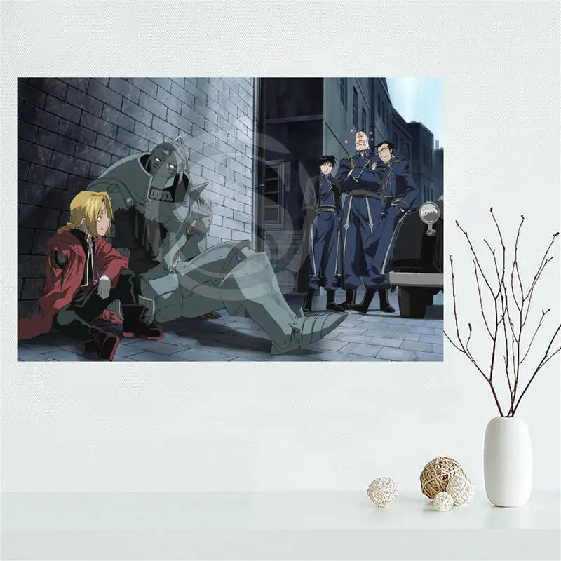 E#627l58 пользовательские Full Metal Alchemist Аниме Холст Настенная живопись Шелковый плакат ткань печати DIY Ткань плакат Y44 - Цвет: Оранжевый