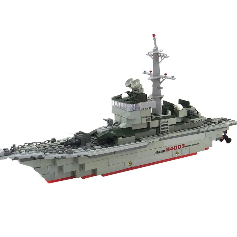 KAZI блоки военный корабль модель строительные блоки 84005 детские игрушки имитационный пистолет оружие оборудование техника конструктор развивающие