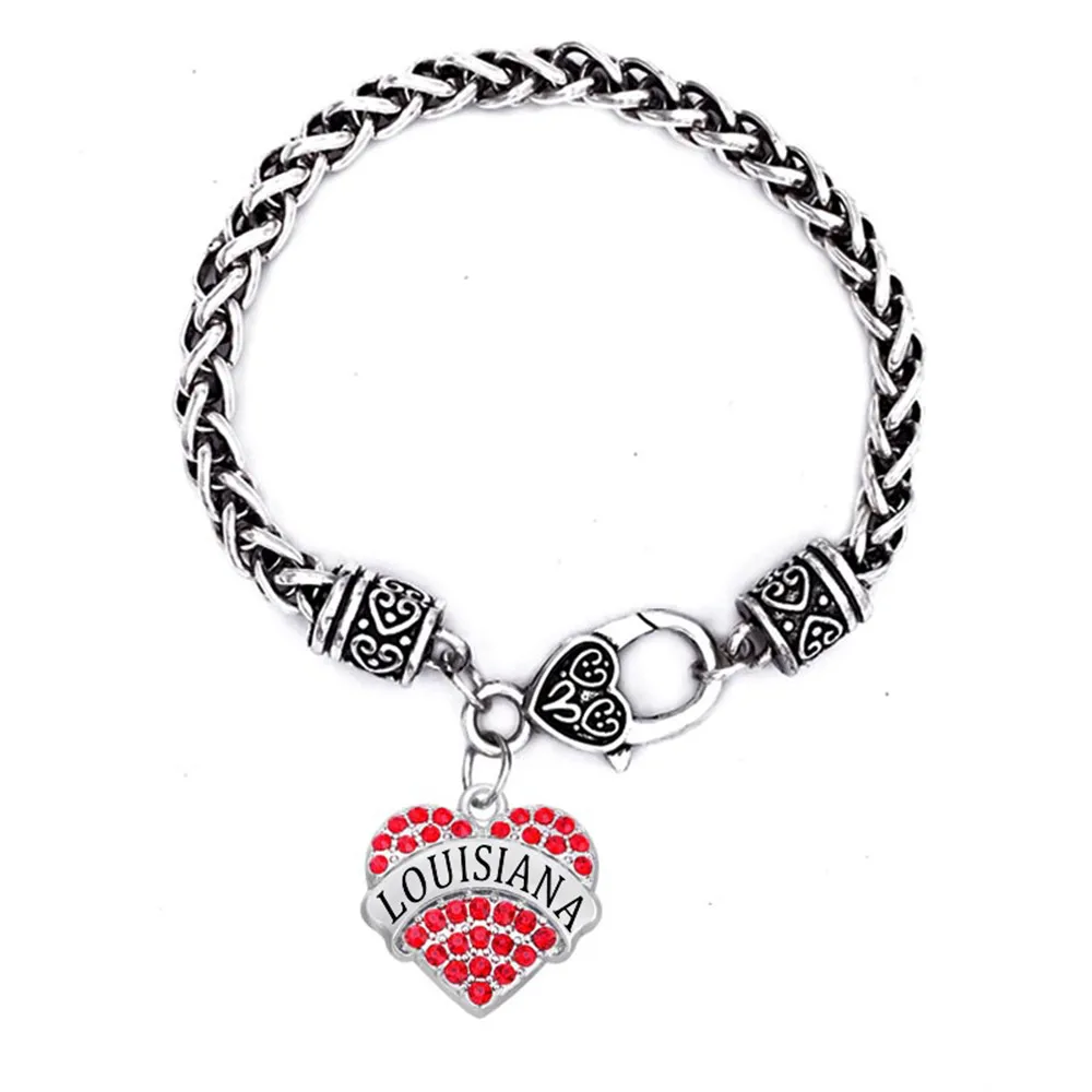 Женский браслет с подвеской в виде сердца из Луизианы|bracelet heart|charm braceletheart charm bracelet