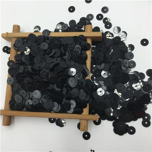 Black 1500 шт/партия Размер 6 мм ПВХ плоские круглые пайетки с блестками швейные принадлежности "сделай сам" аксессуары для одежды Lentejuelas Para Coser - Цвет: Black