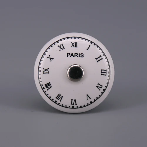 Roman numeral 1x Pastoralism белая керамическая ручка, звезда цветок Часы Печать кухонный шкаф дверные ручки для шкафа и ручки детские ручки ящика - Цвет: Roman numeral