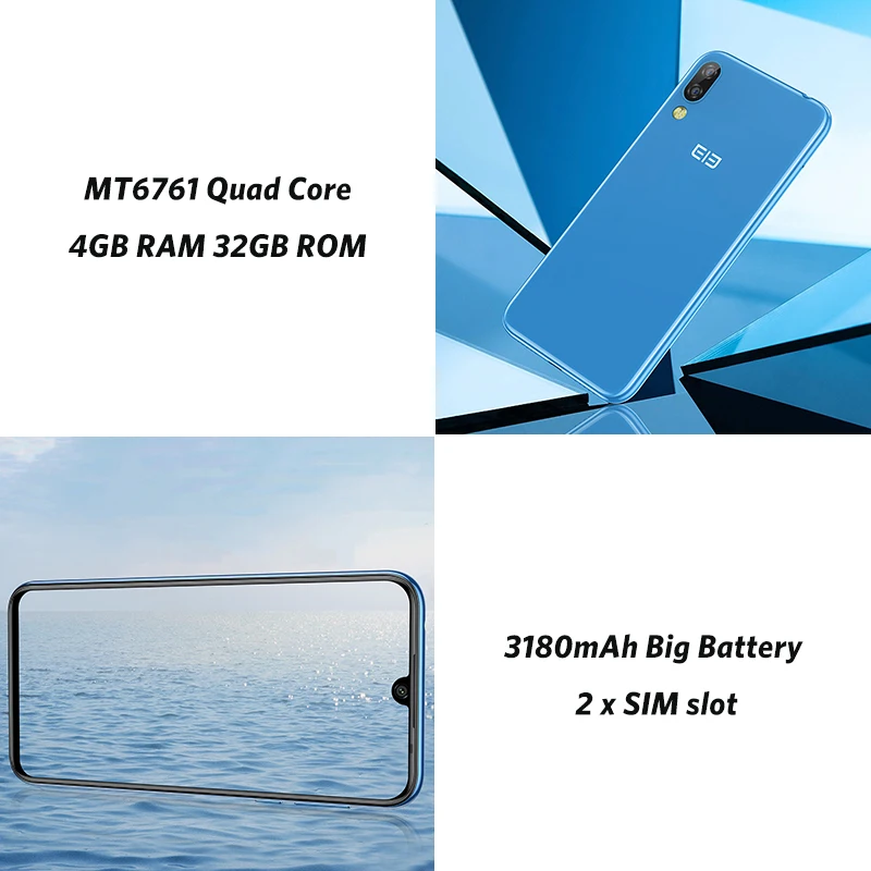 Elephone A6 Mini 5 71 дюймов Android 9 0 экран капли воды мобильный телефон 6761 четырехъядерный