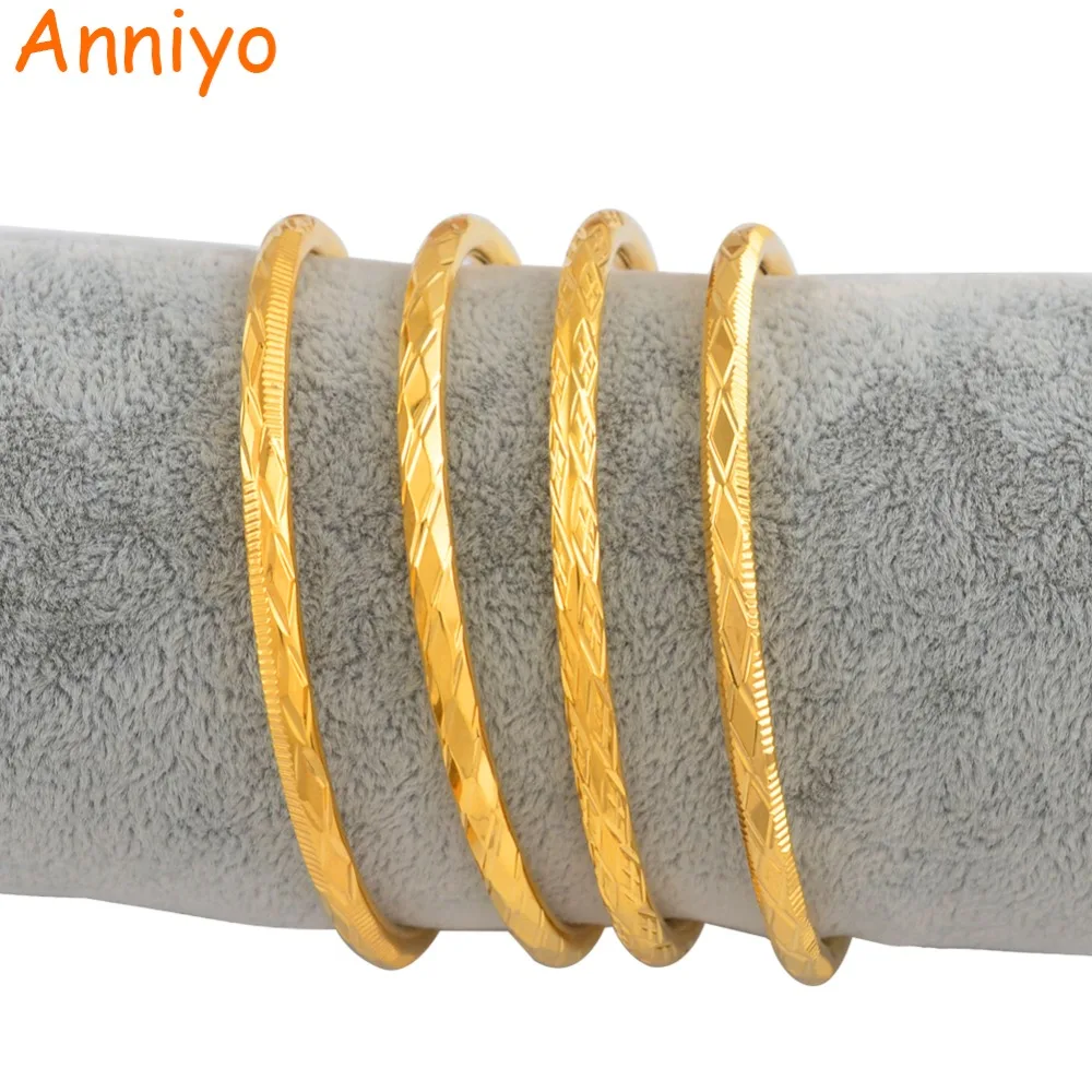 Anniyo 1 шт./открывающийся золотой браслет для женщин и девушек золотого цвета эфиопские ювелирные изделия Африканский металлический браслет арабский Ближний Восток#205806