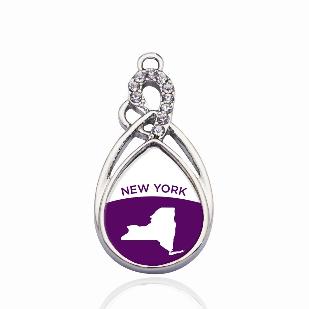 Нью Йорк контур круг браслеты с подвесками в винтажном стиле виде сердца