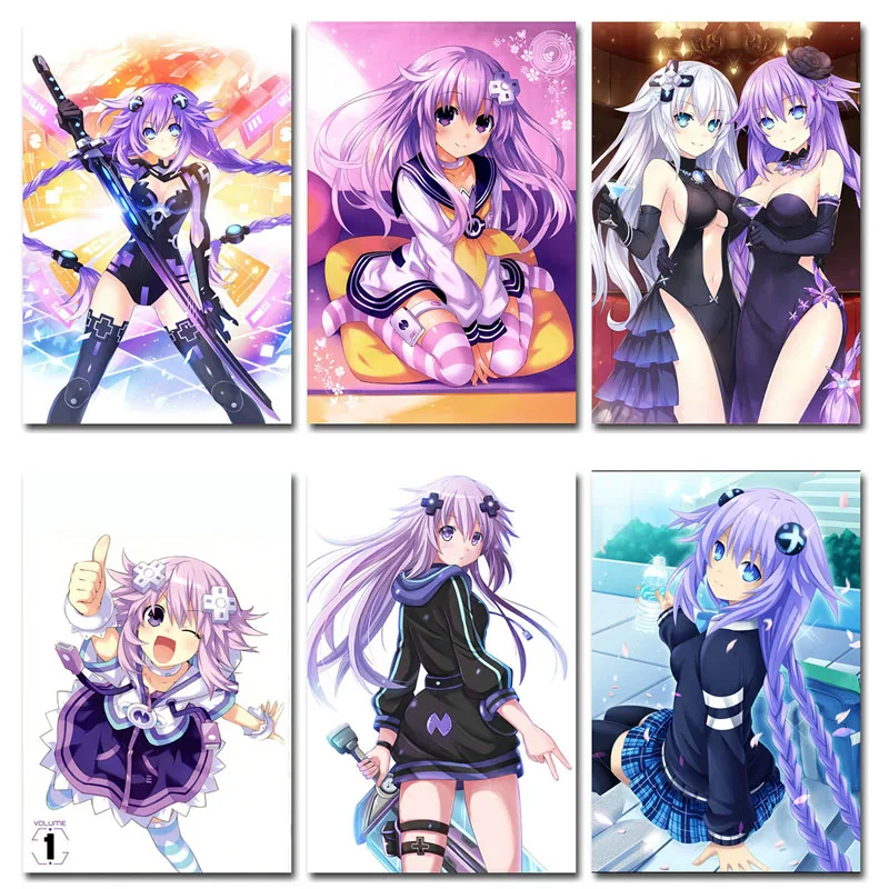Художественный шелк или холст печать Нептун Hyperdimension Neptunia плакат 13x20 24x36 дюймов для украшение комнаты-001
