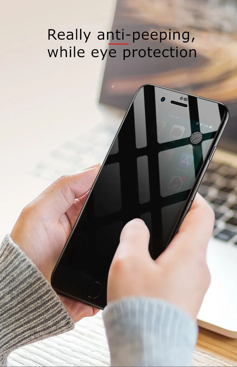 GUSGU 9H 3D изогнутое Полноразмерное покрытие из закаленного стекла для iPhone 6 6s защита экрана анти-пип пленка для конфиденциальности для iPhone 6 6s plus