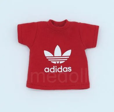 1 pcs shirt red Повседневная спортивная одежда, футболка/короткие штаны, одежда для Blyth, 1/6 BJD, Pullip, Holala, Middle Blyth, OB11, аксессуары для кукольной одежды - Цвет: 1 pcs shirt red