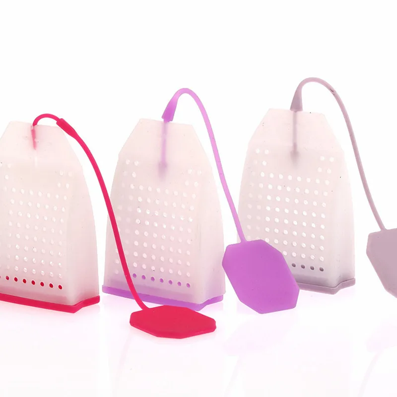 1PCS Hot Selling Bag Style Silicone Tea Strainer Herbal Spice Infuser Filter Diffuser Kitchen Coffee Tea Tools Random color