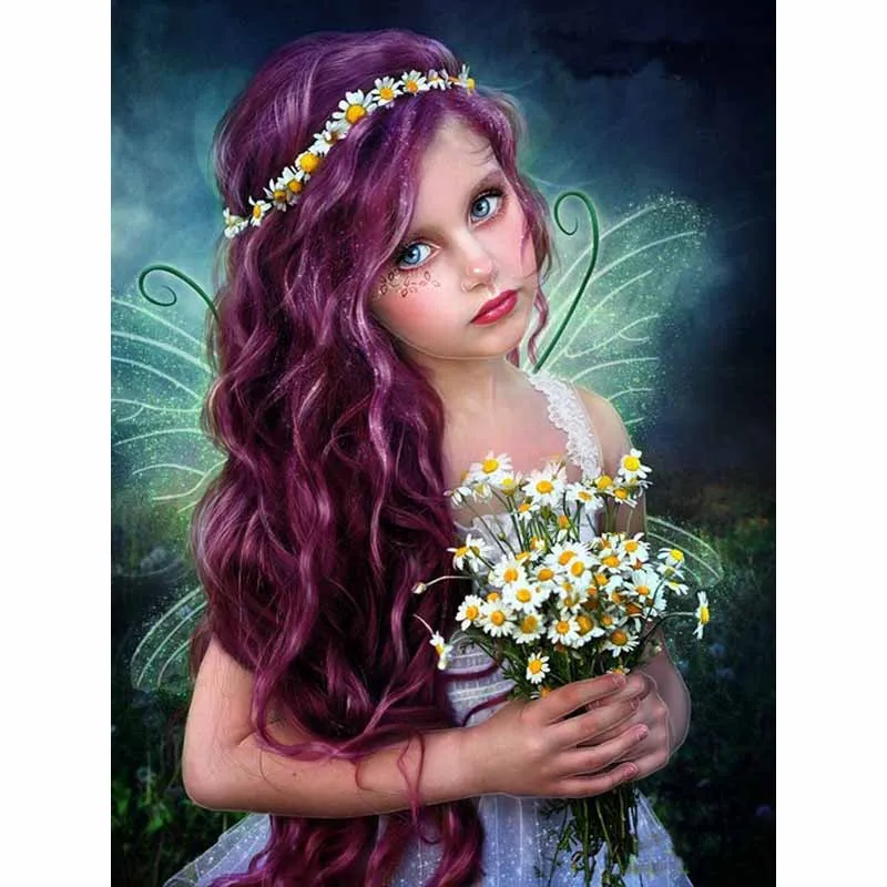 YIKEE алмазная живопись Девушка с цветком вышивка крестиком большая Алмазная