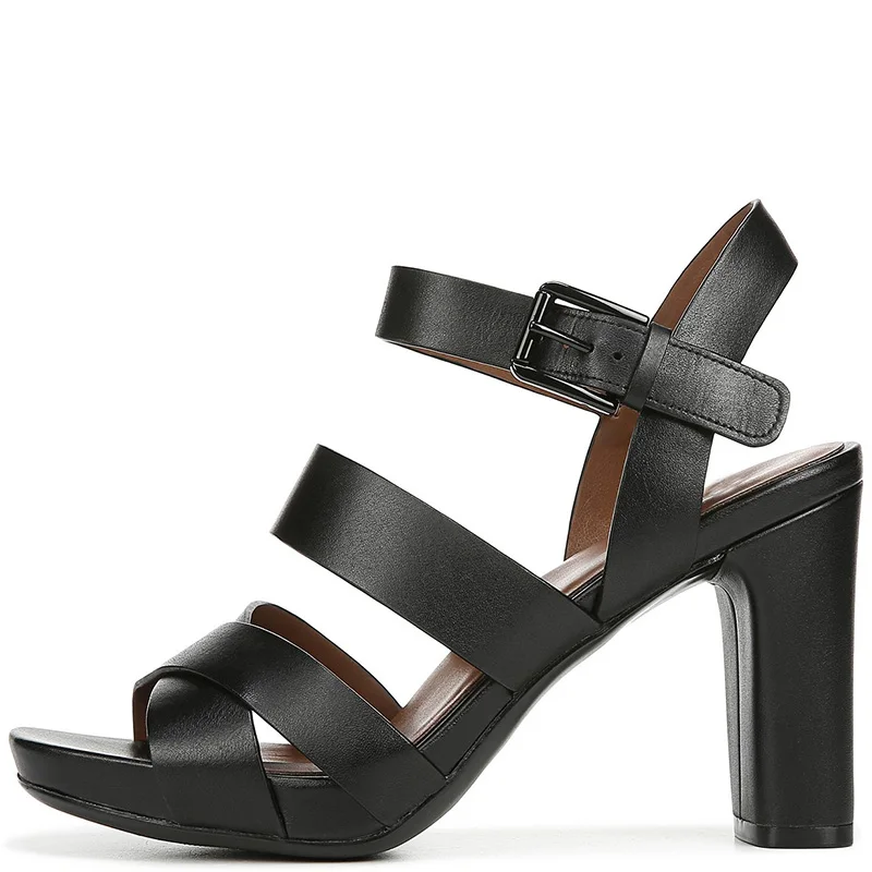 Простые сандалии Женские однотонные черные/белые туфли на очень высоком