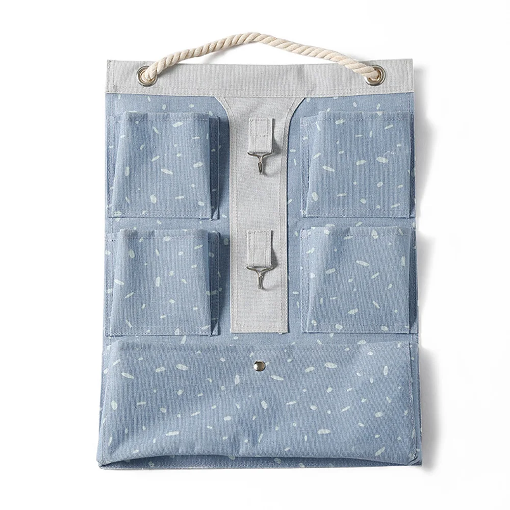 Light Steel Blue Органайзер для шкафа, настенный, для двери, для шкафа, висящая Льняная сумка для хранения, для кошелька, для сумки, органайзер, сумка для хранения, органайзер, карманная вешалка - Цвет: Light Steel Blue