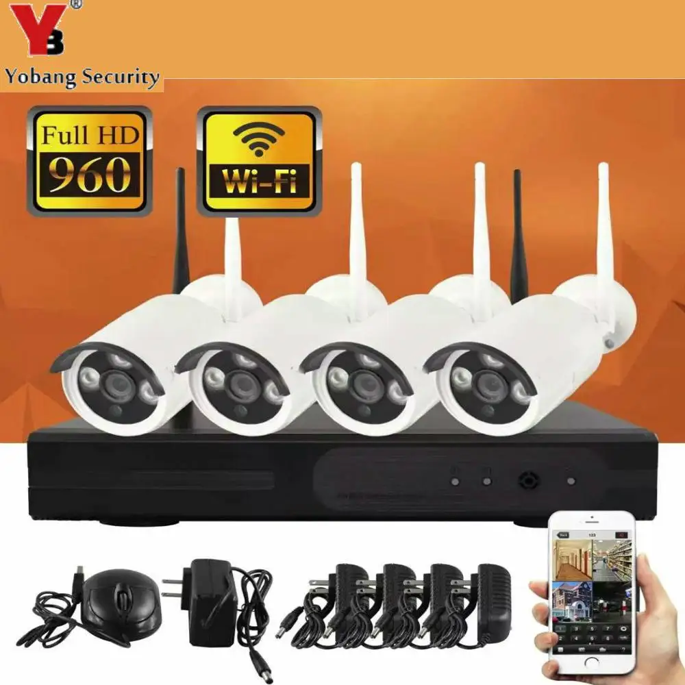 Yobang безопасности wifi 4CH NVR комплект беспроводной CCTV камеры системы 1.3MP 960P наружная Водонепроницаемая ip-камера системы видеонаблюдения - Цвет: NVR4003