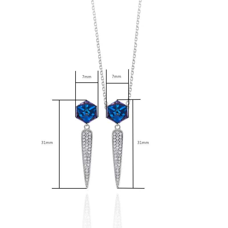 MADALENA SARARA AAAA Austria Synethic Quartz Inlaid Fashion Women Jewelry Set Necklace And Earrings elegance | Украшения и