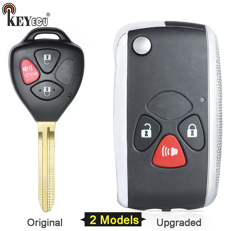 KEYECU для Toyota 4runner Fortuner Hilux Vigo Scion tC Оригинал/изменение откидная оболочка ключа