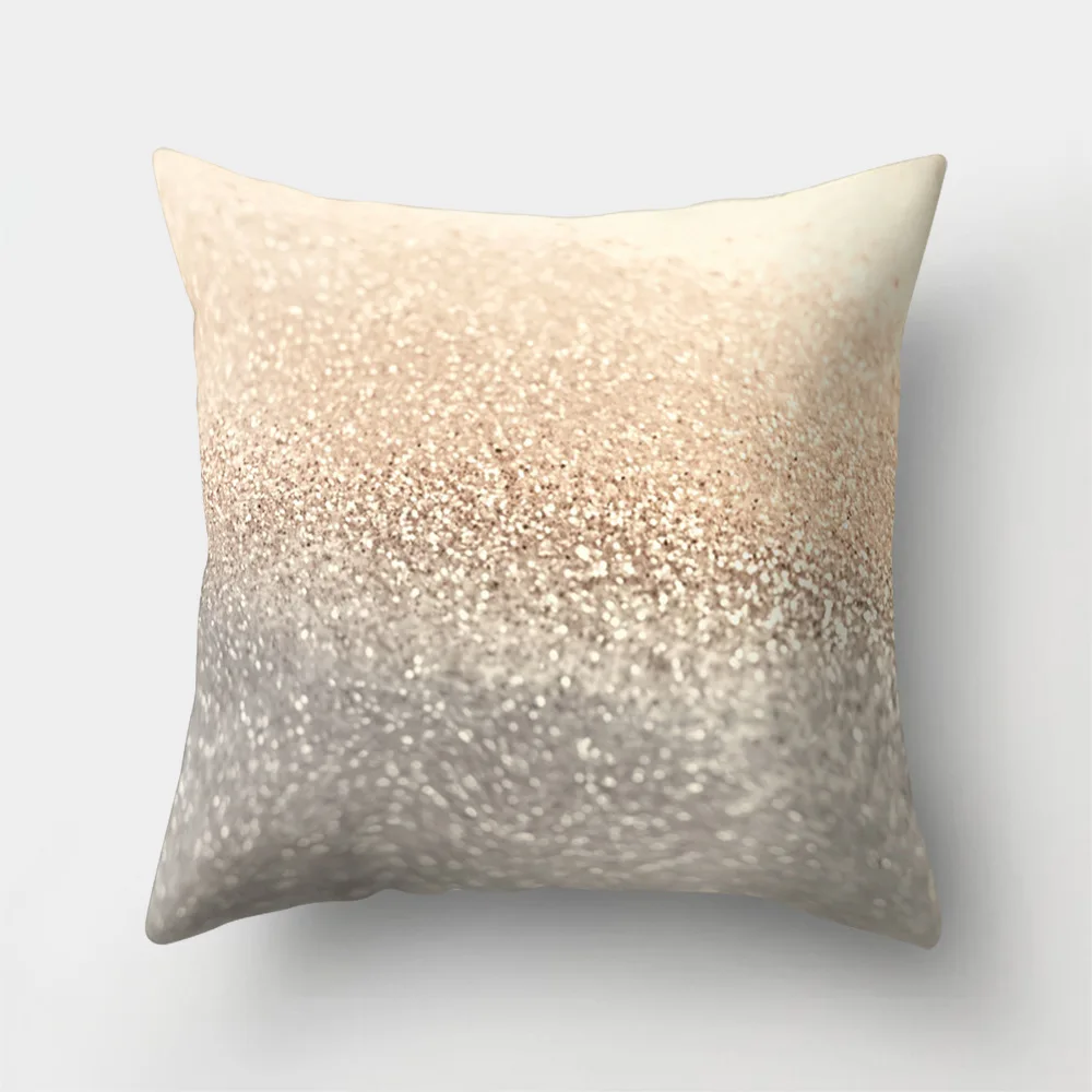 Розовая супер сияющая наволочка градиентный цвет Геометрическая нордическая