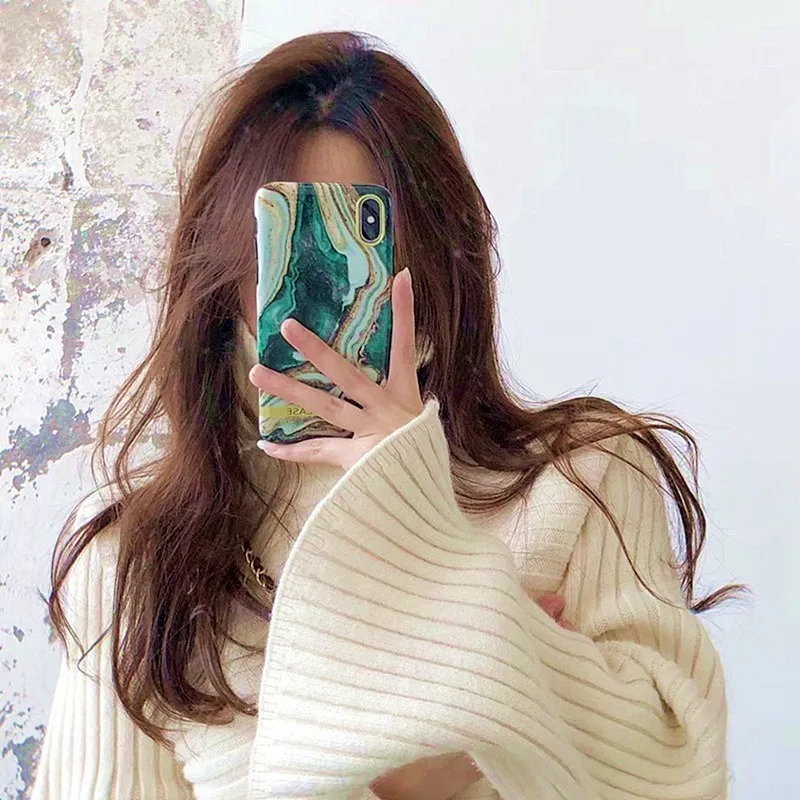 Fashion Artistic agate marble gold bar Phone Case For iphone 7 case XS XR Max 6 8 Plus Shiny Glossy soft silicon Back cover |