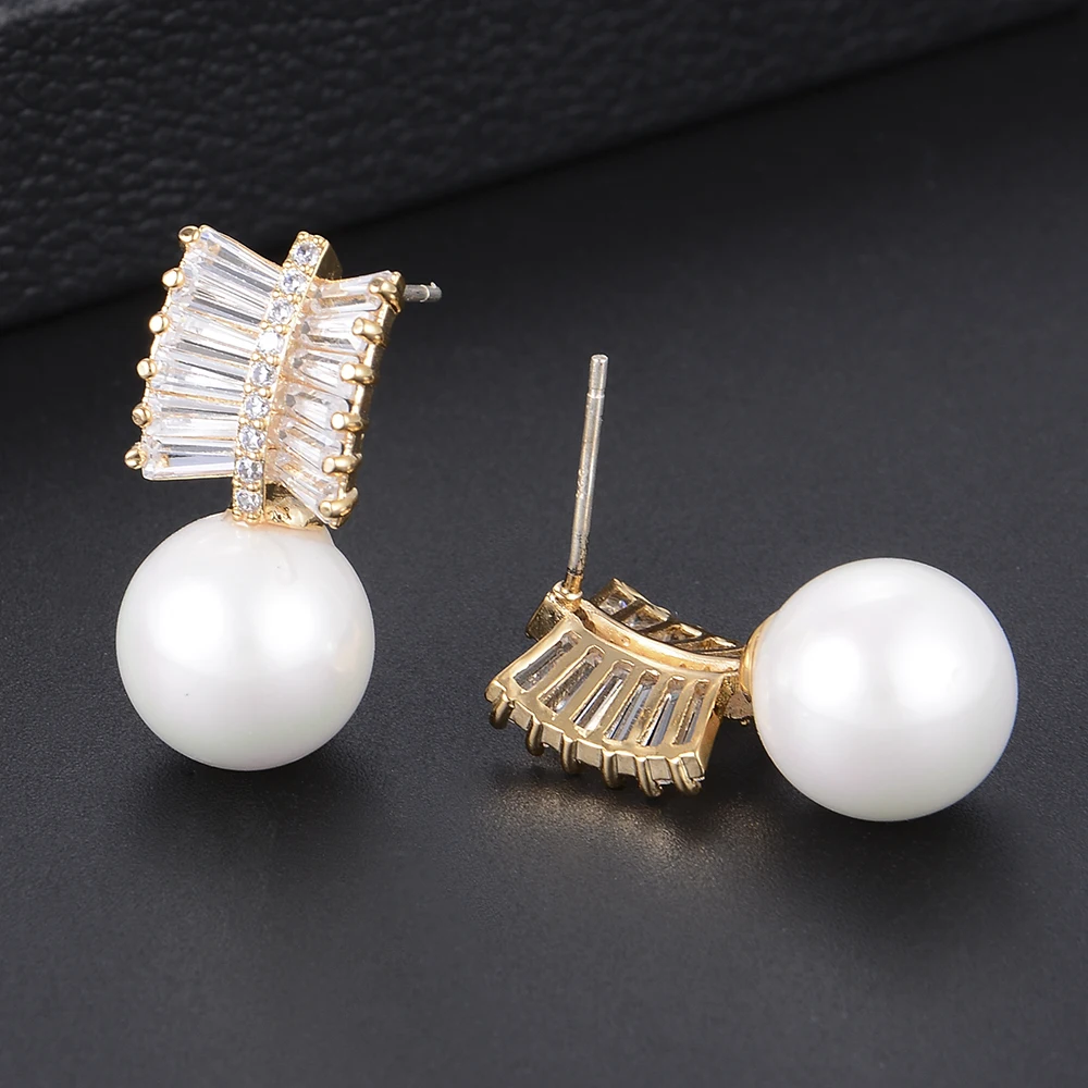 Женские серьги с искусственным жемчугом SISCATHY элегантные серьги-гвоздики