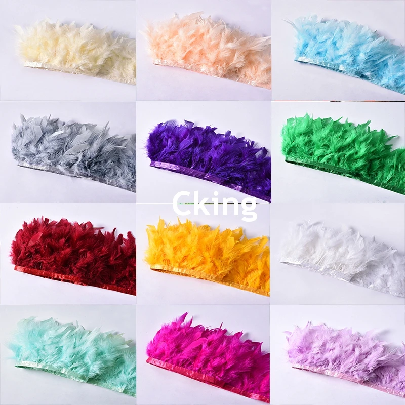 

Wholesale 10Meters/Lot Turkey Feather Fringe Trim 4-6inch Marabou Feathers Trimming Skirt Dress Trims Ribbon Feathers for Crafts