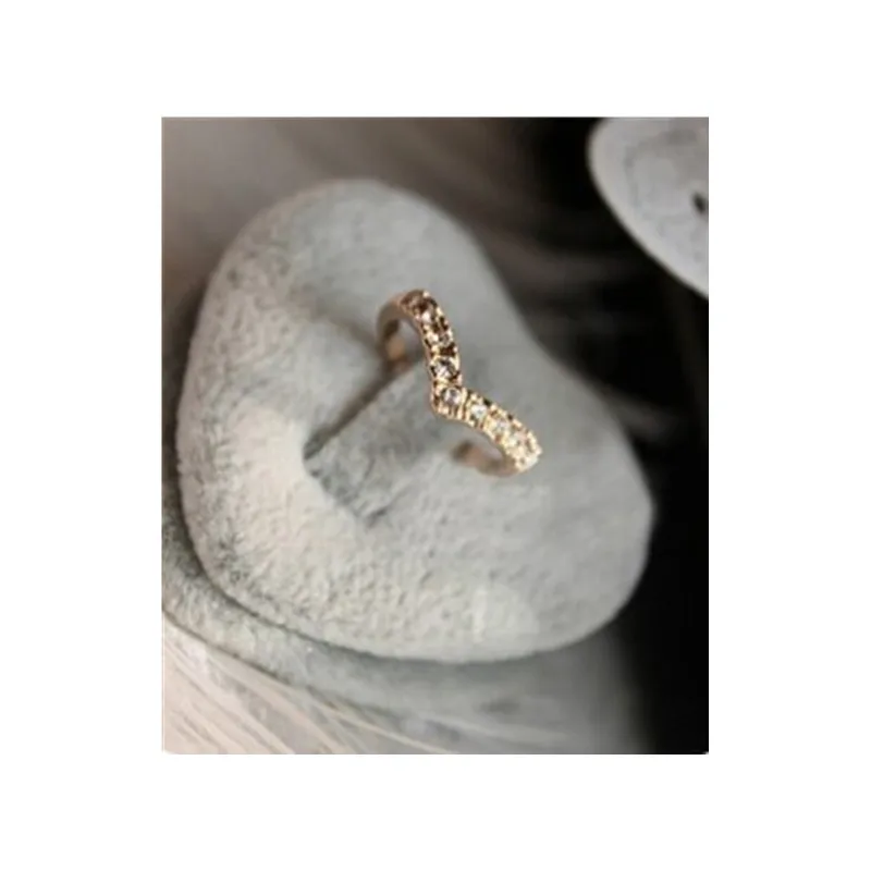 Женское кольцо с кристаллом Nj26 Золотое в форме сердца для помолвки|ring jewelry|gold
